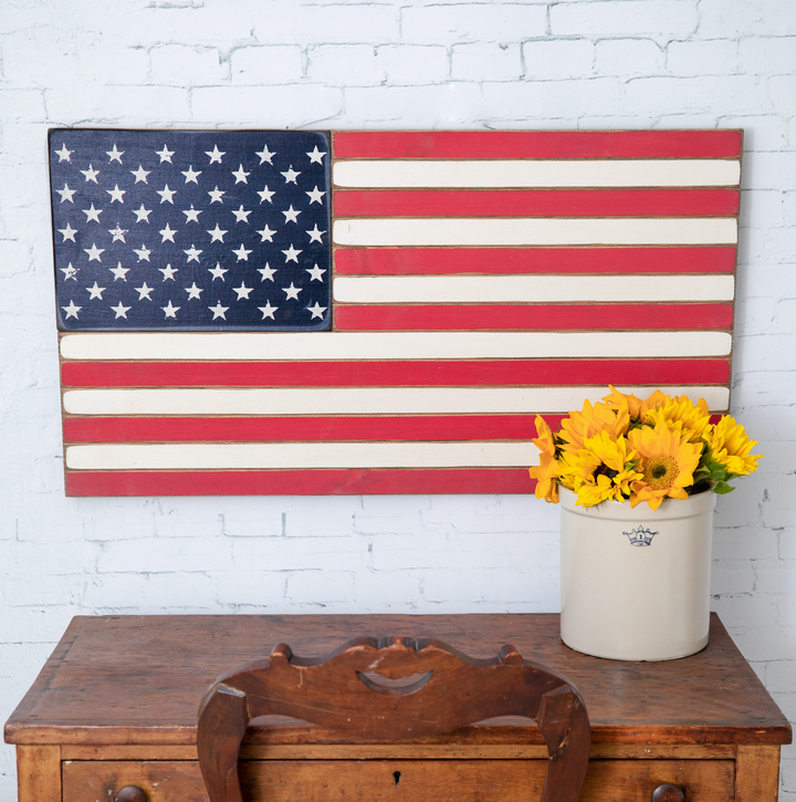 Classic Wooden American Flag