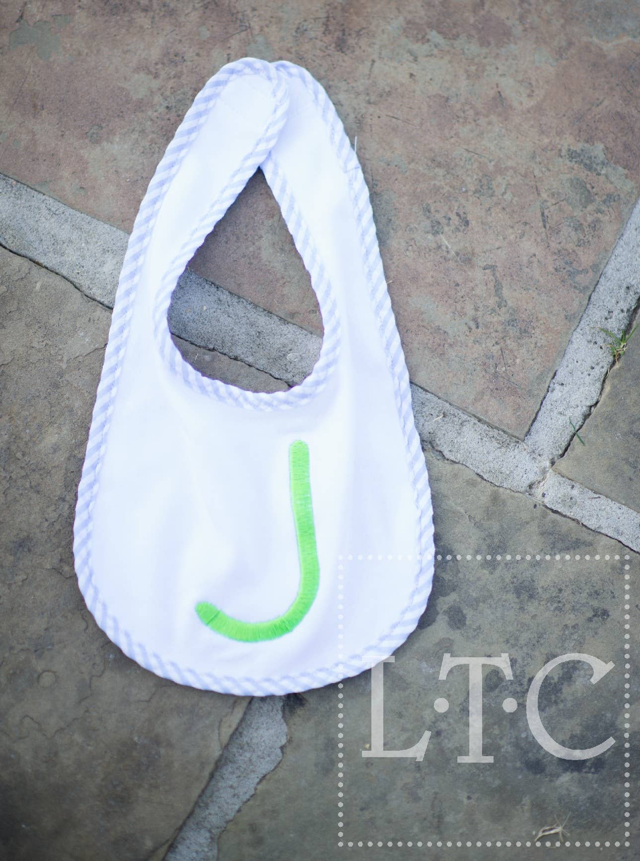 Seersucker Trimmed Bib