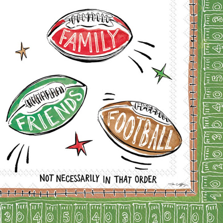 Paper Cocktail Napkins - Family Friends Football