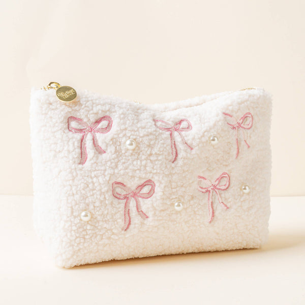 Teddy Pouch - Bows Pink