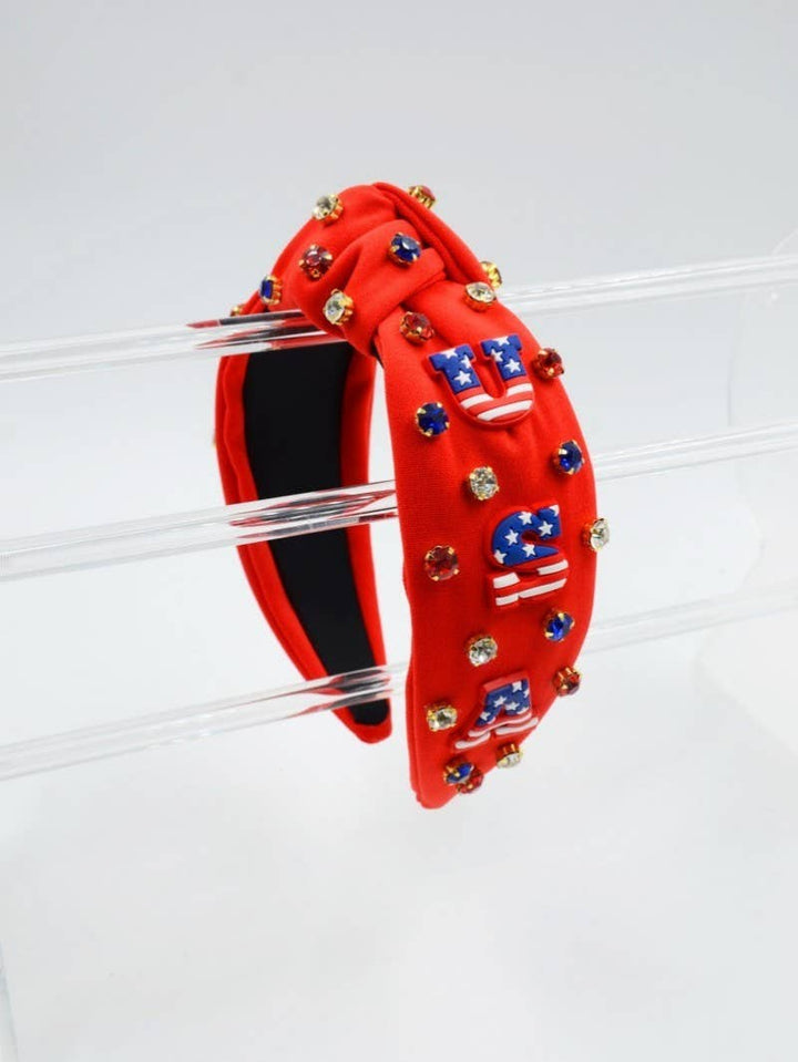 4th of July USA Rhinestone Headband