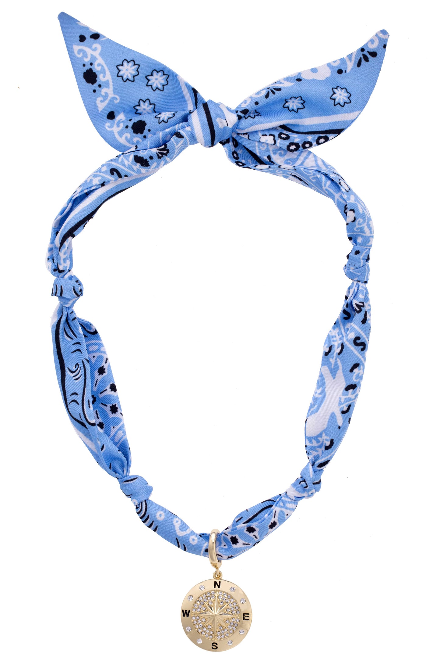 Calista Pave Compass Scarf Necklace