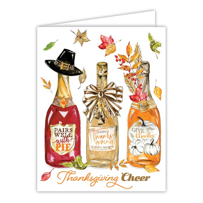 Thanksgiving Cheer Festive Bottles Greeting Card