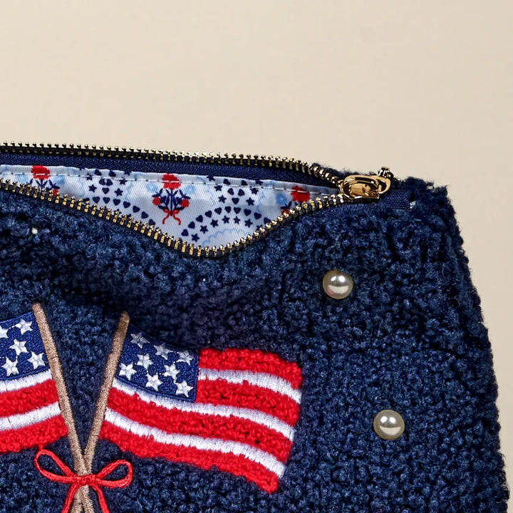 Teddy Pouch–American Flags