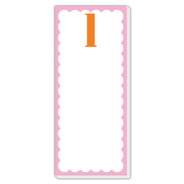 Scallop Monogram Orange And Pink L Skinny Notepad