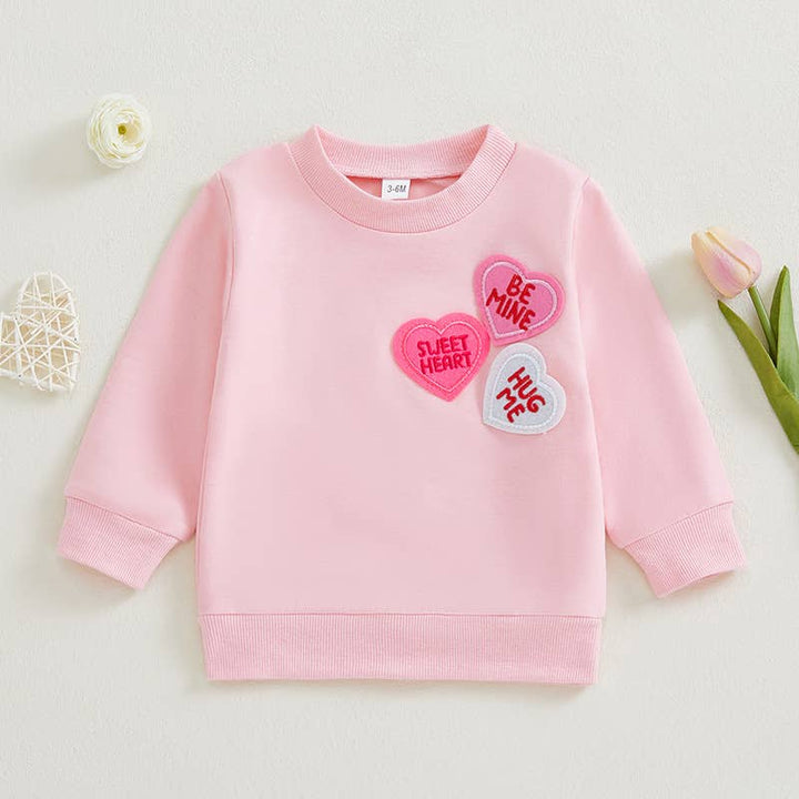 Valentine's Day Children's Love Embroidered Sweatshirt