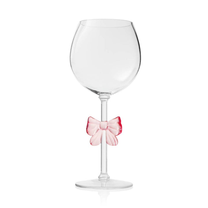 Coquette Pink Bow Acrylic Wine Glass