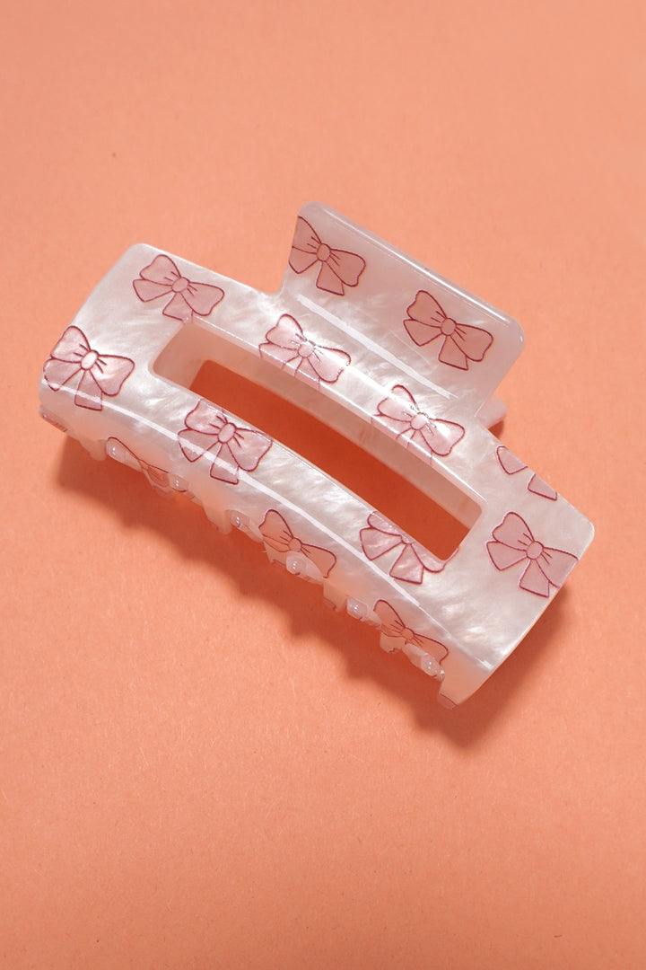 JUMBO BOW RECTANGLE HAIR CLAW CLIPS
