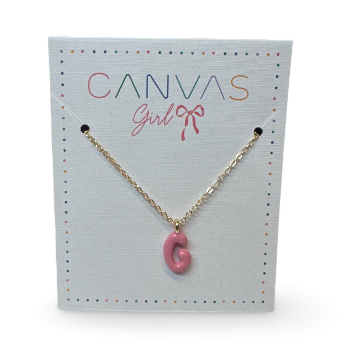 Viola Enamel Coated Letter Children's Necklace in Shiny Gold