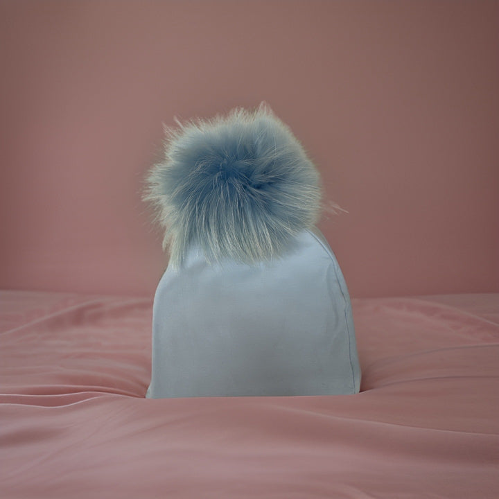 Personalized Cotton Hat with Fur Pom