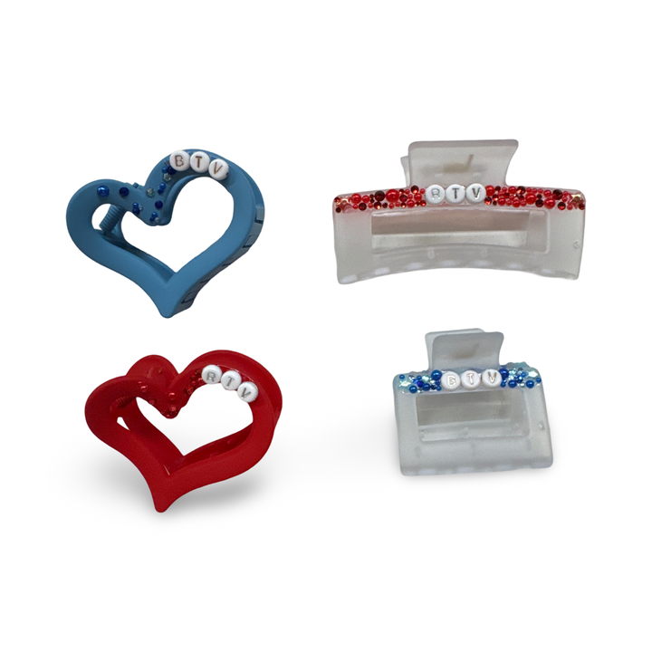 Red & Blue Hair Clips