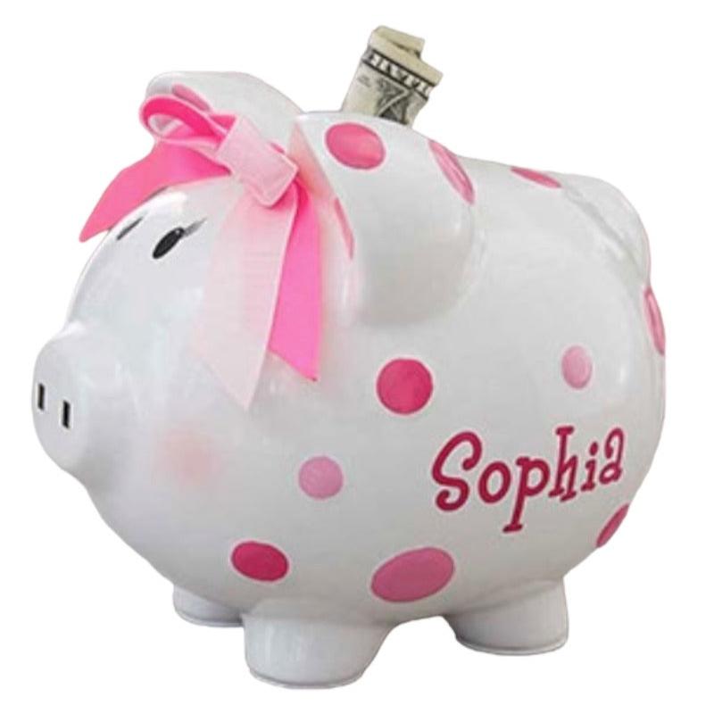 Personalized Polka Dot Piggy Bank