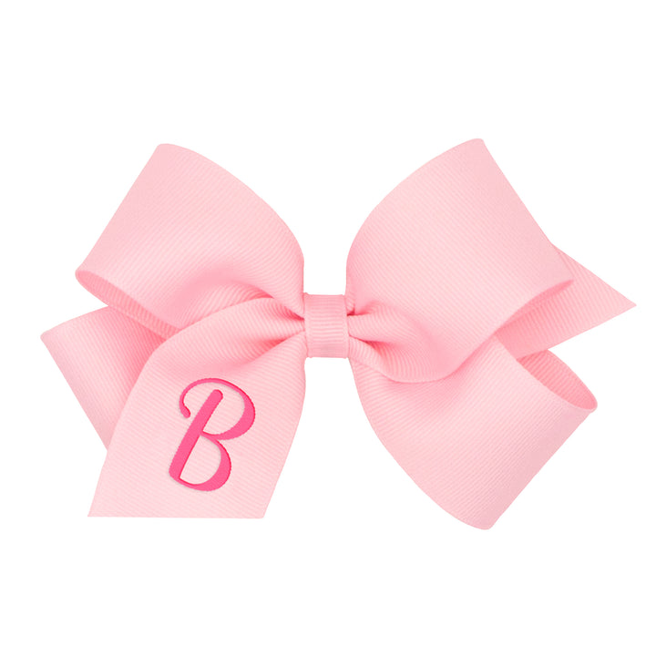 Monogrammed Grosgrain Girls Hair Bow