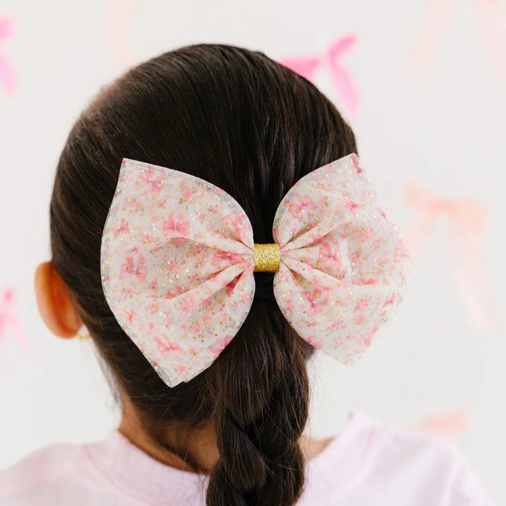 Ditsy Floral Tulip Bow Clip