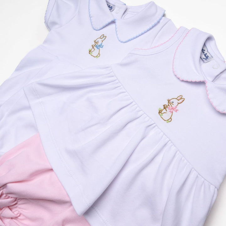 Vintage Bunny Embroidered Footie