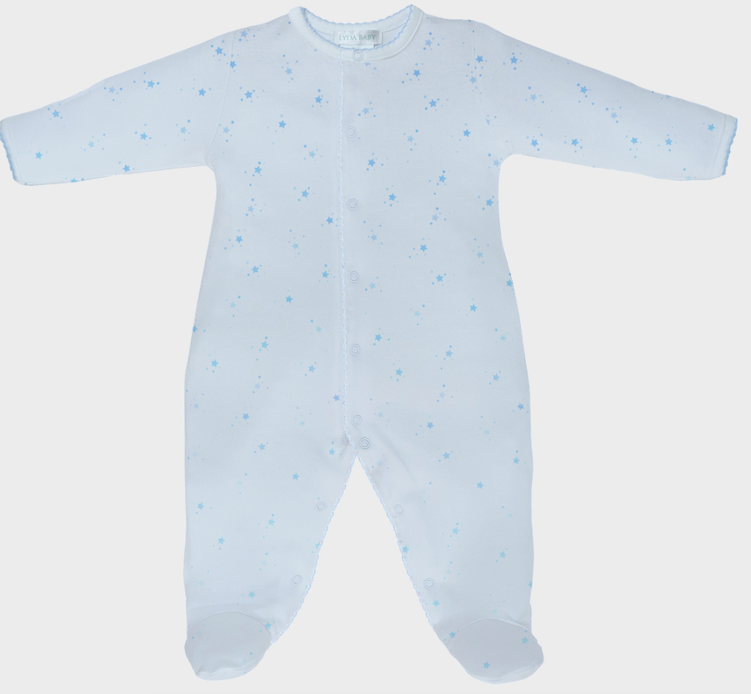 Light Blue Footie With Stars
