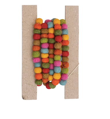 Garland-72"L Handmade Wool Felt Ball