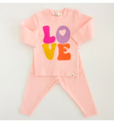 Cotton Candy LOVE Terry Appliqué Long Sleeve 2pc. set