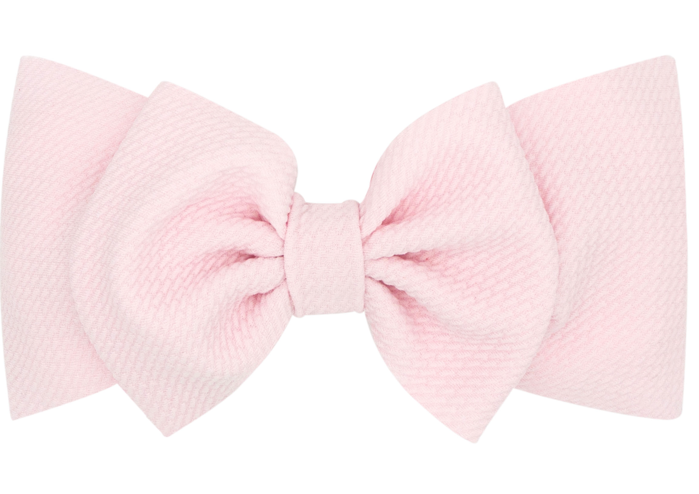 Soft Solid Rippled-Textured Large Baby Girls Bowtie on Matching Wide Band