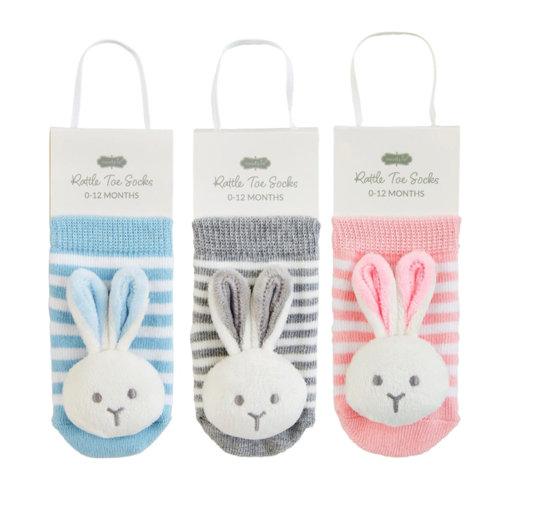 Bunny Rattle Toe Sock Set