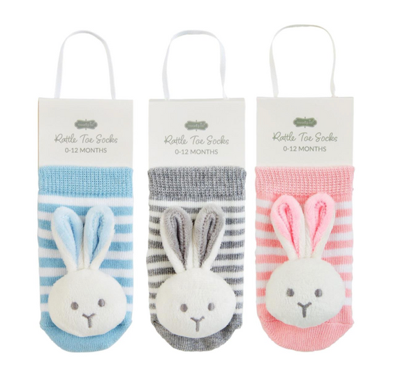 Bunny Rattle Toe Sock Set