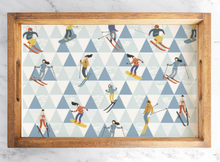 Modern Mountain Wooden Serving Tray