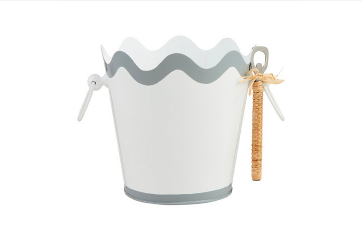Wavy Scalloped Ice Bucket Set