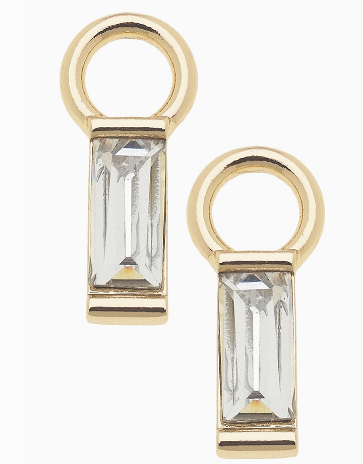 Baguette Huggie Charm in Clear | Set of 2