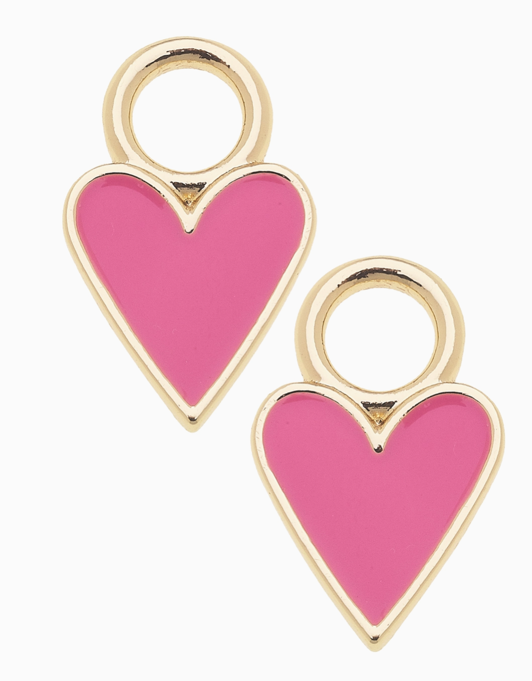 Enamel Heart Huggie Charm in Neon Pink | Set of 2