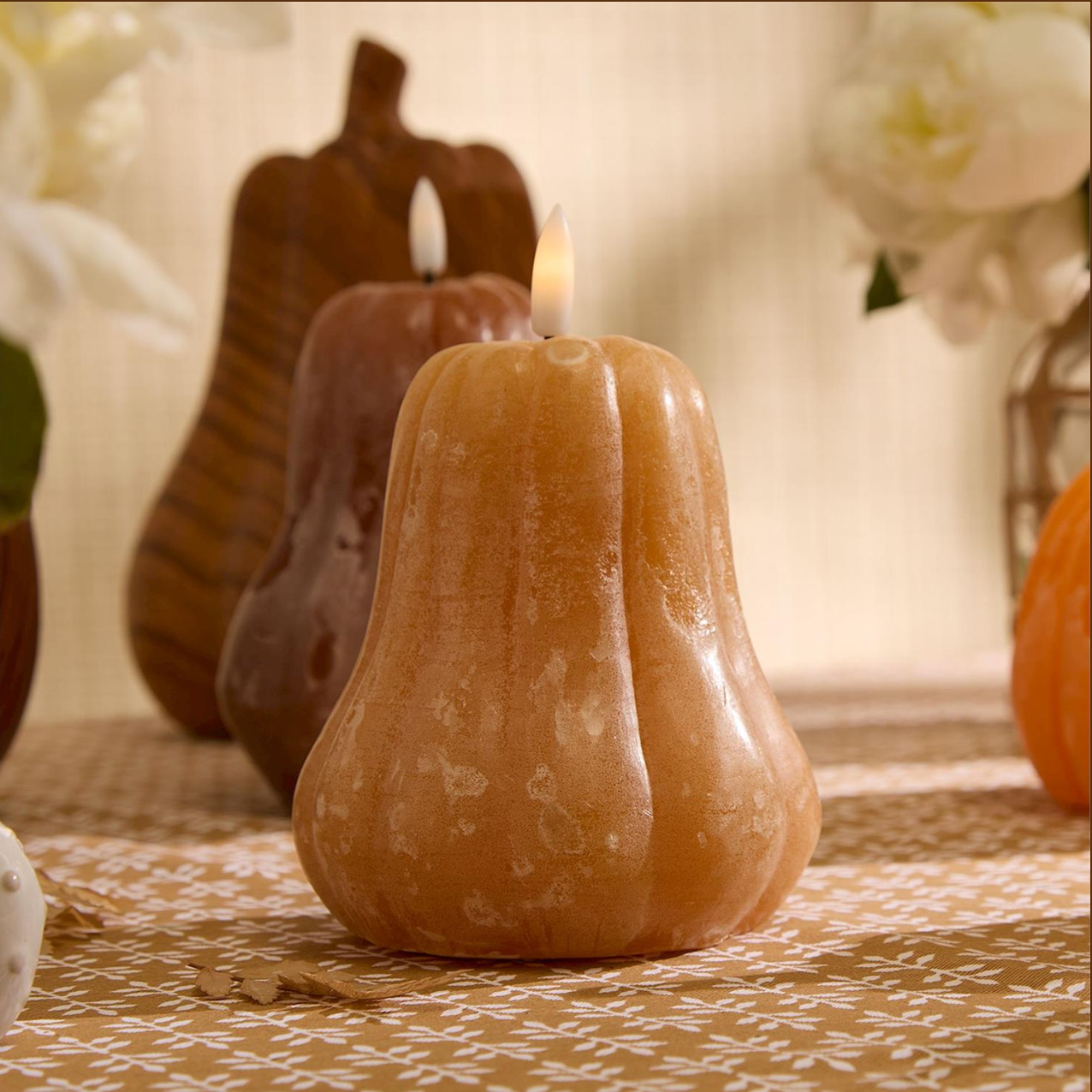 Flameless Pumpkin LED Decor Candles