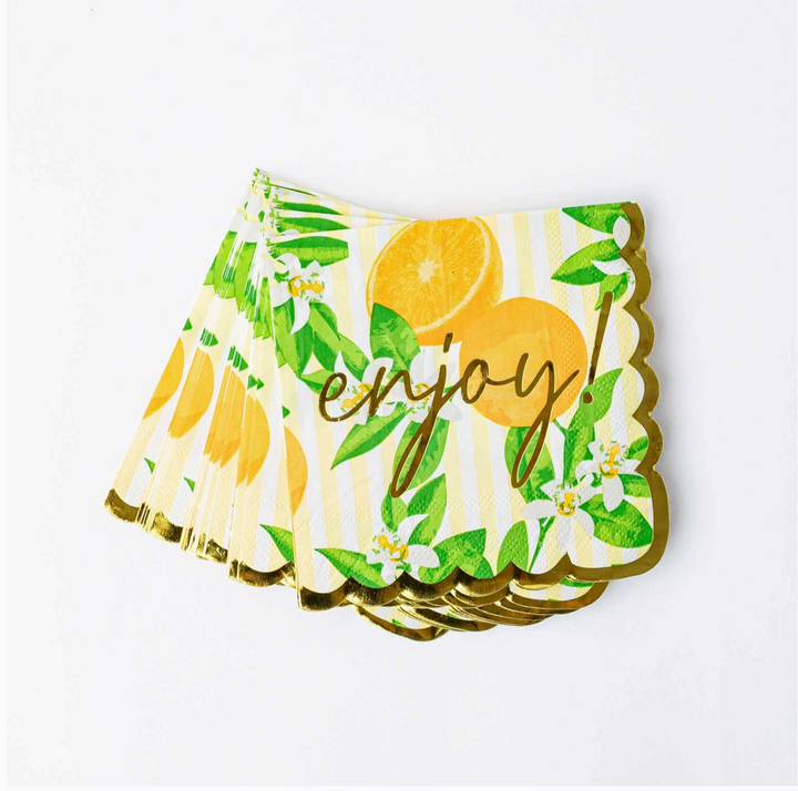 Orange Blossom Paper Beverage Napkin Packs