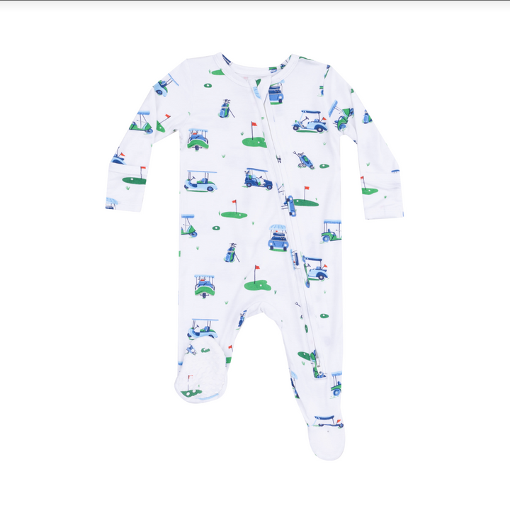 Vintage Golf Carts Two Way Zipper Footie