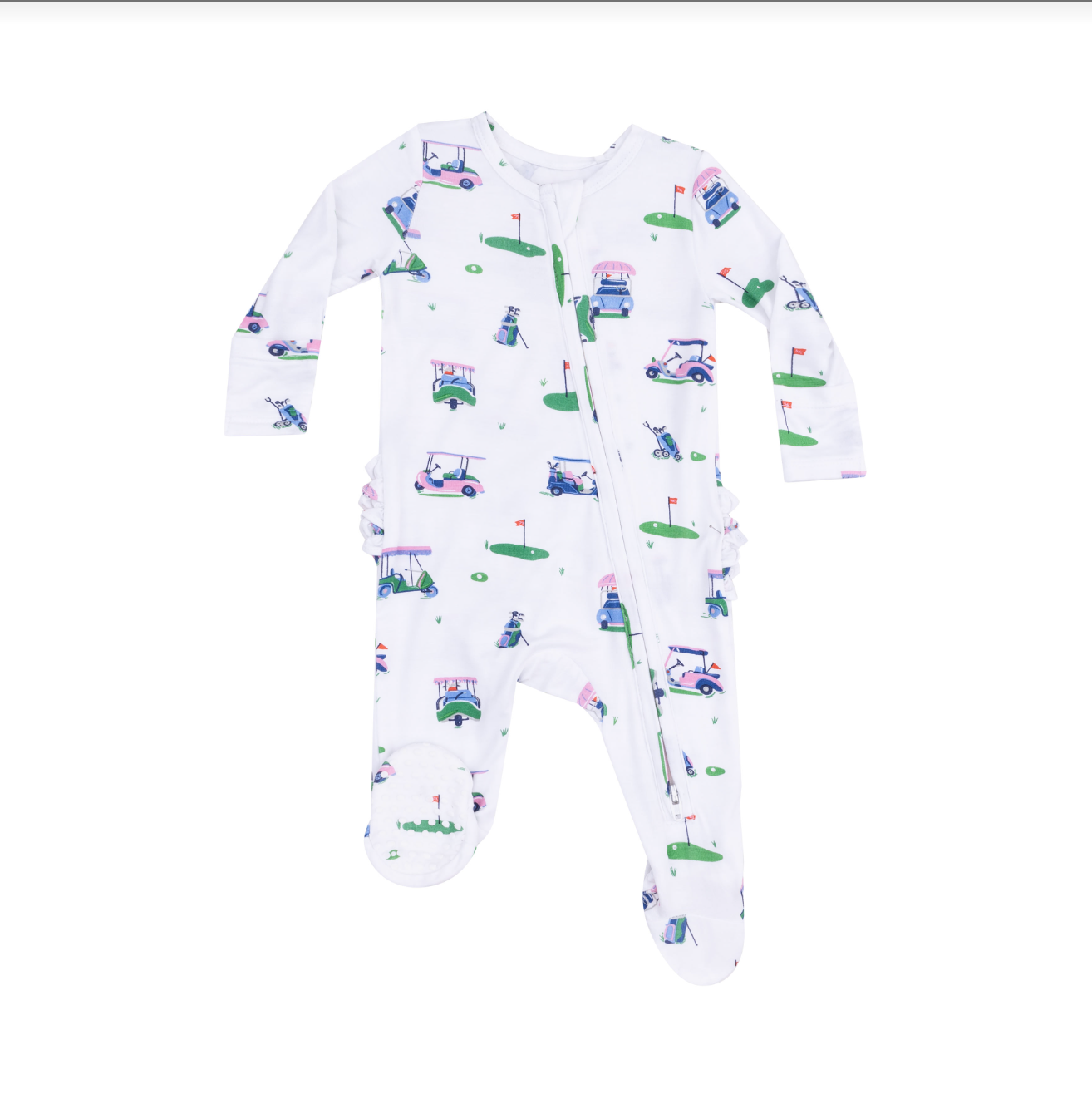 Vintage Golf Carts Two Way Zipper Footie