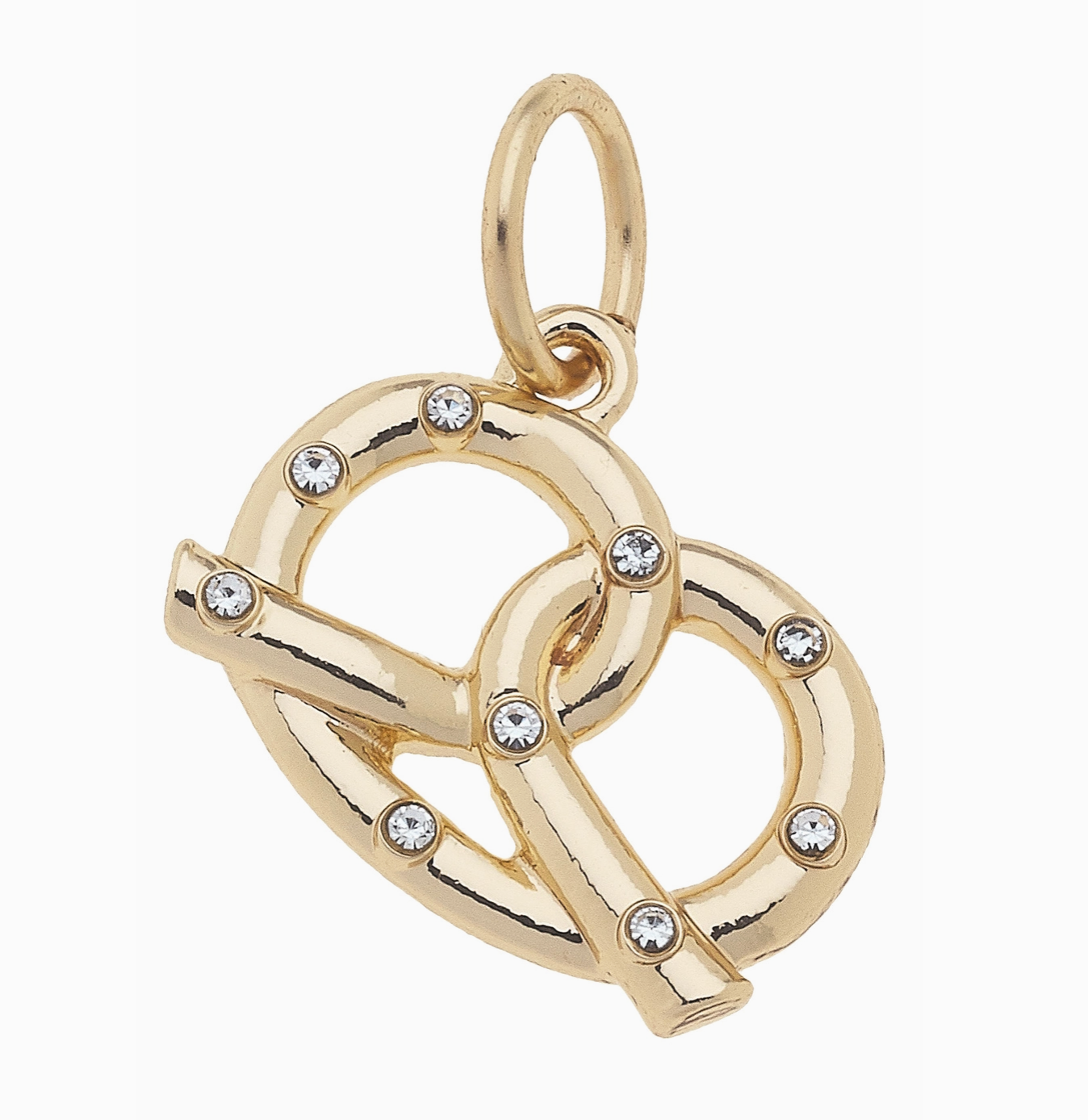 Pretzel Charm in Shiny Gold