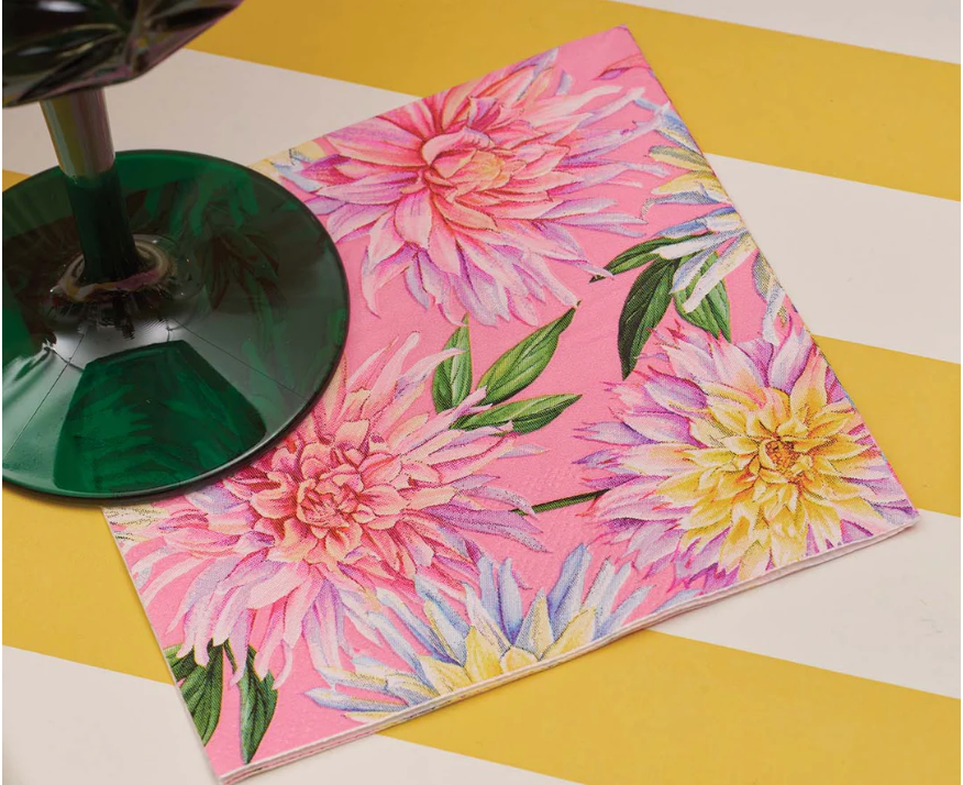 Dahlia Garden Cocktail Napkins