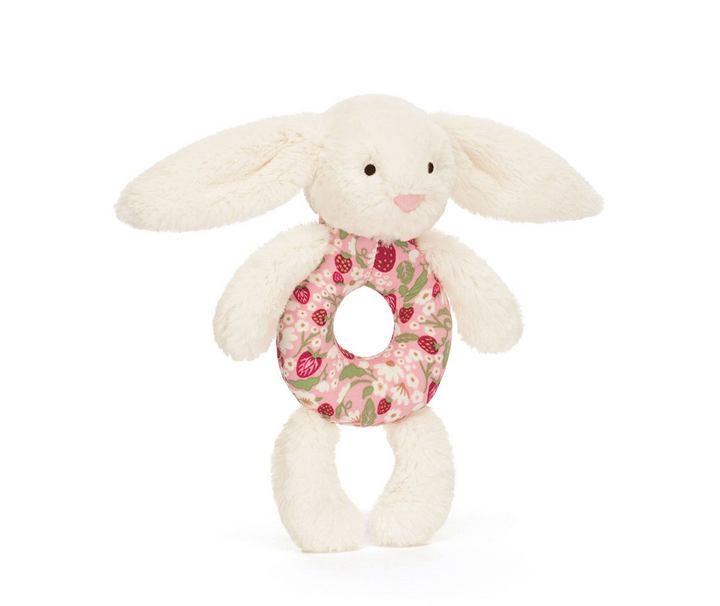 Blossom Cream Bunny 'Berry' Ring Rattle