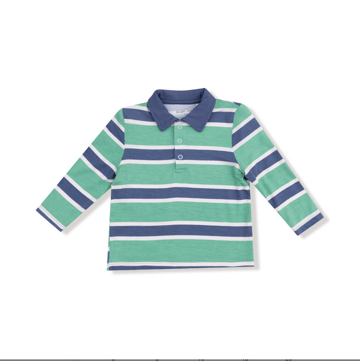 Rugby Stripe Polo Long Sleeve Shirt