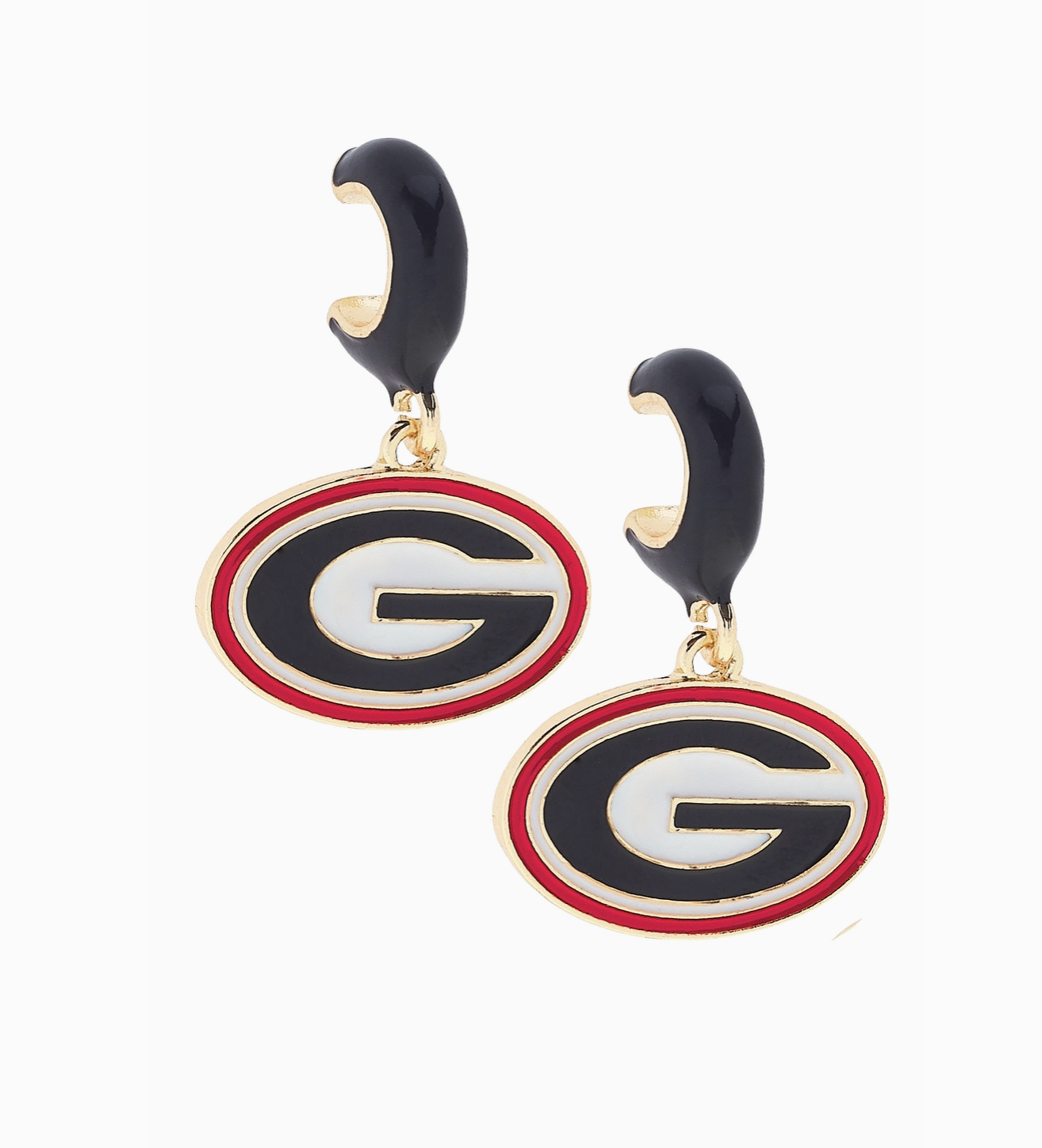 Georgia Bulldogs Enamel Logo Huggie Hoop Earrings