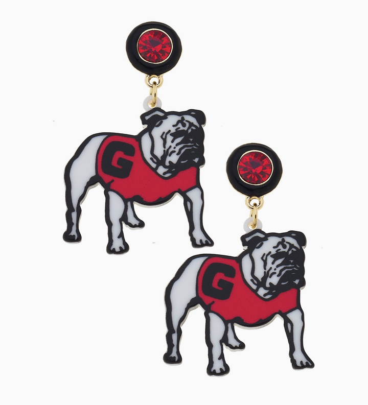 Georgia Hairy Dawg Resin Mascot Earrings