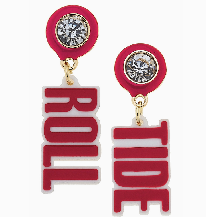 Alabama Crimson Tide Resin Block Letter Earrings
