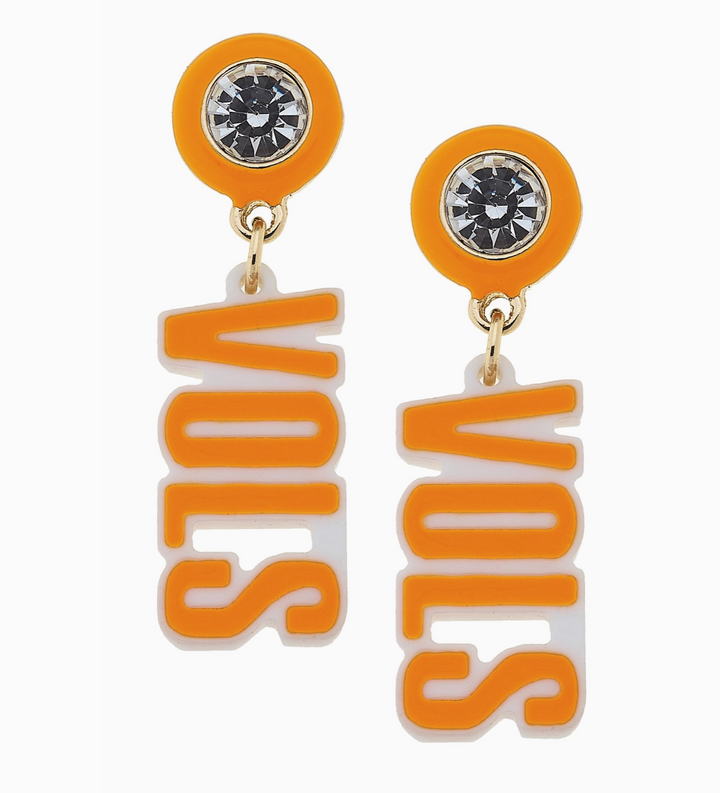 Tennessee Vols Resin Block Letter Earrings