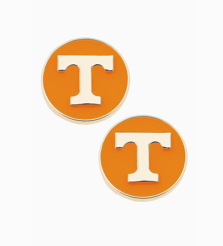 Tennessee Vols Logo Circle Stud Earrings