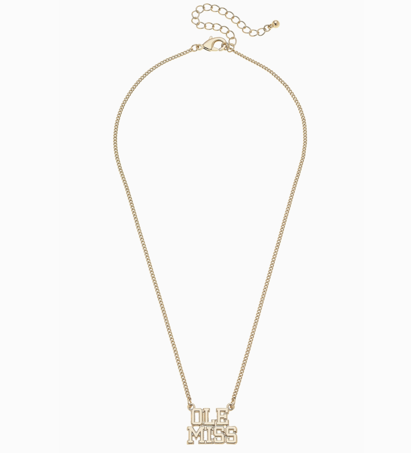 Ole Miss Rebels Varsity Outline Necklace in Shiny Gold