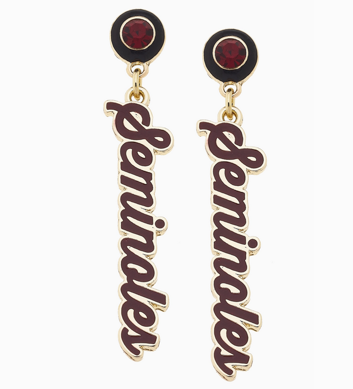 Florida State Seminoles Autograph Enamel Earrings