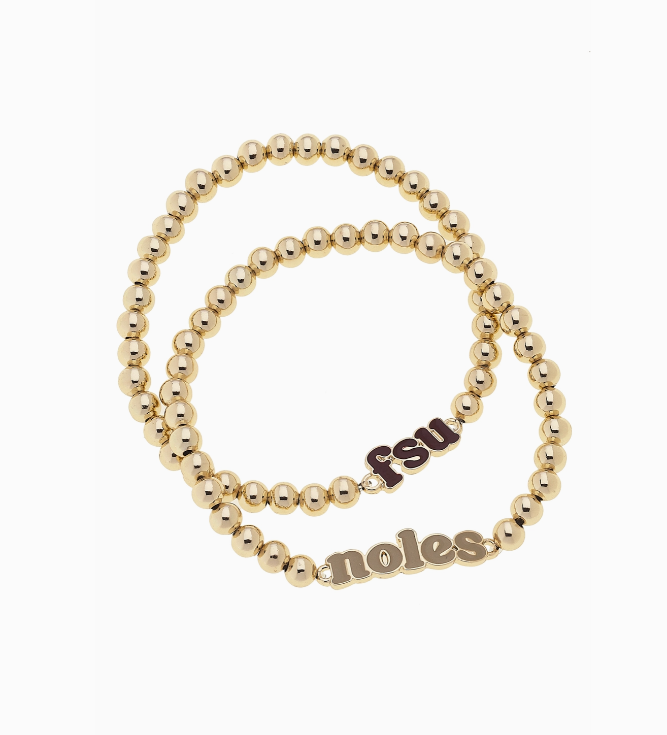 Florida State Seminoles Slogan Ball Bead Bracelet Set of 2