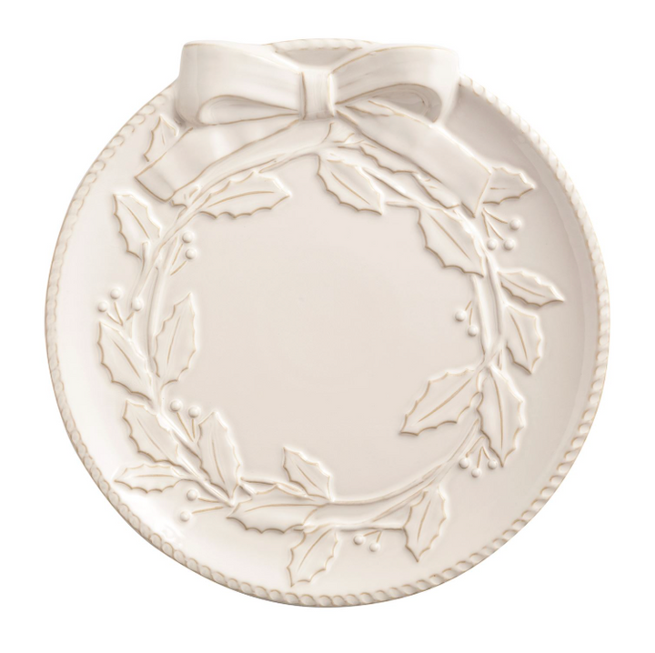 White Wreath Platter Set