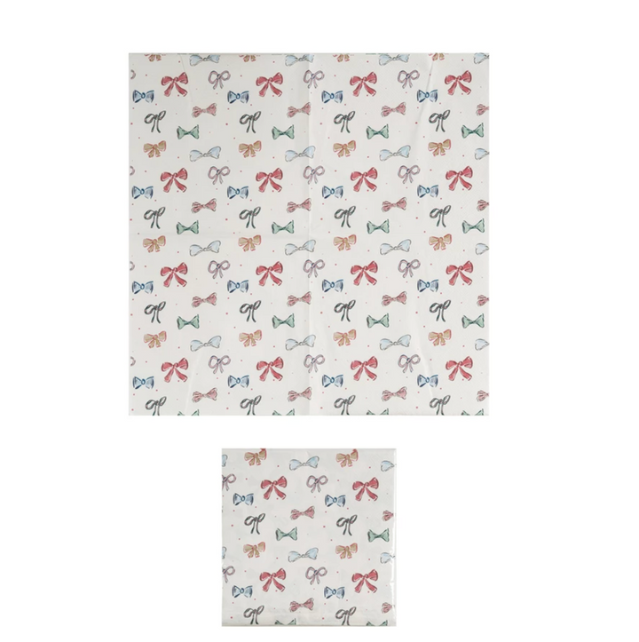 Paper Napkins w/ Bows Pattern (Contains 50 Folded Pieces)