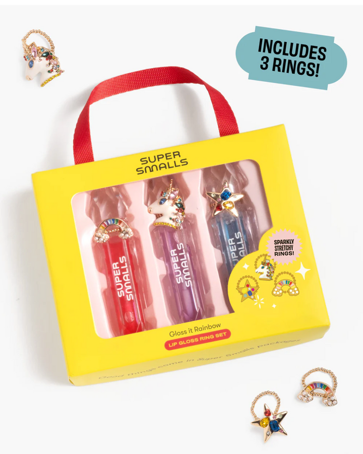 Gloss It Rainbow Lip Gloss Ring Set