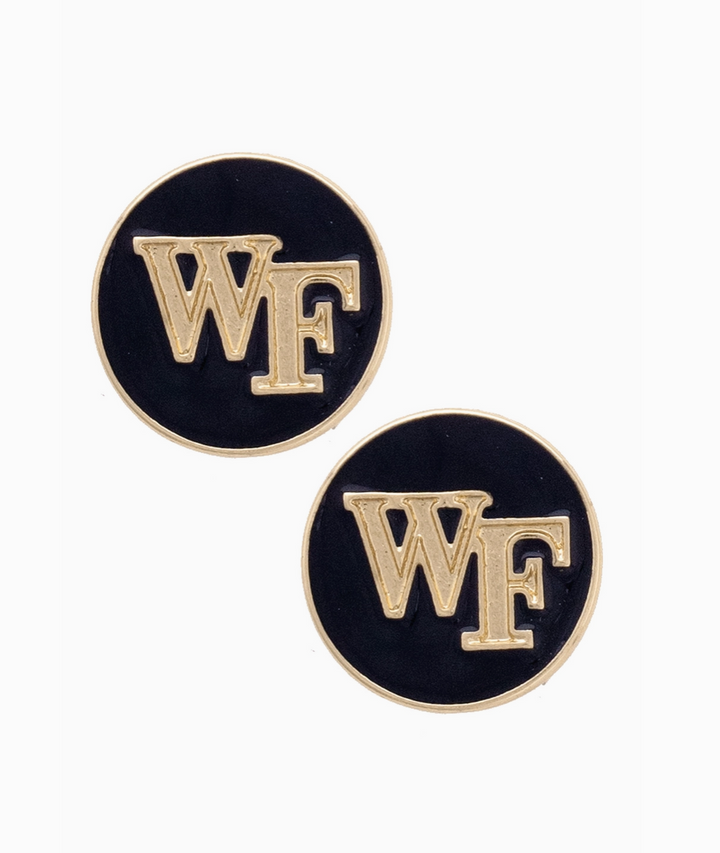 Wake Forest Demon Deacons Logo Circle Stud Earrings