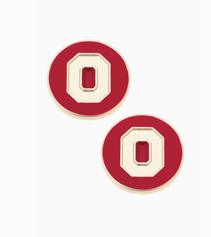 Ohio State Buckeyes Logo Circle Stud Earrings